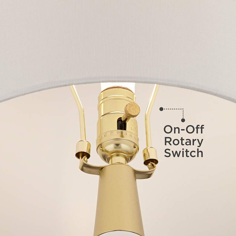 Image 6 360 Lighting Nesbit 25" Gold White Ceramic USB Table Lamps Set of 2 more views