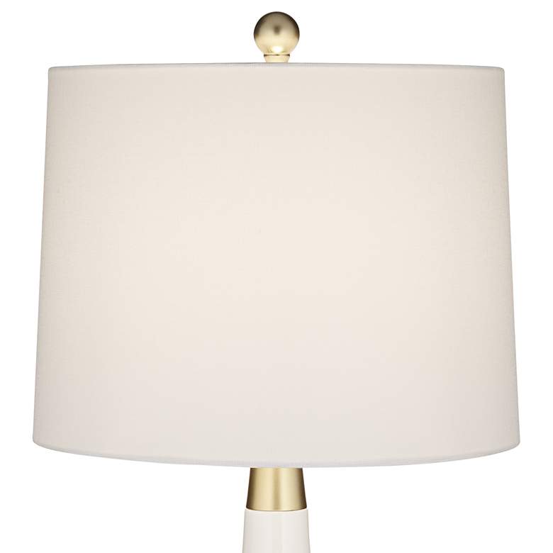 Image 7 360 Lighting Nesbit 25 inch Gold White Ceramic USB Table Lamps Set of 2 more views