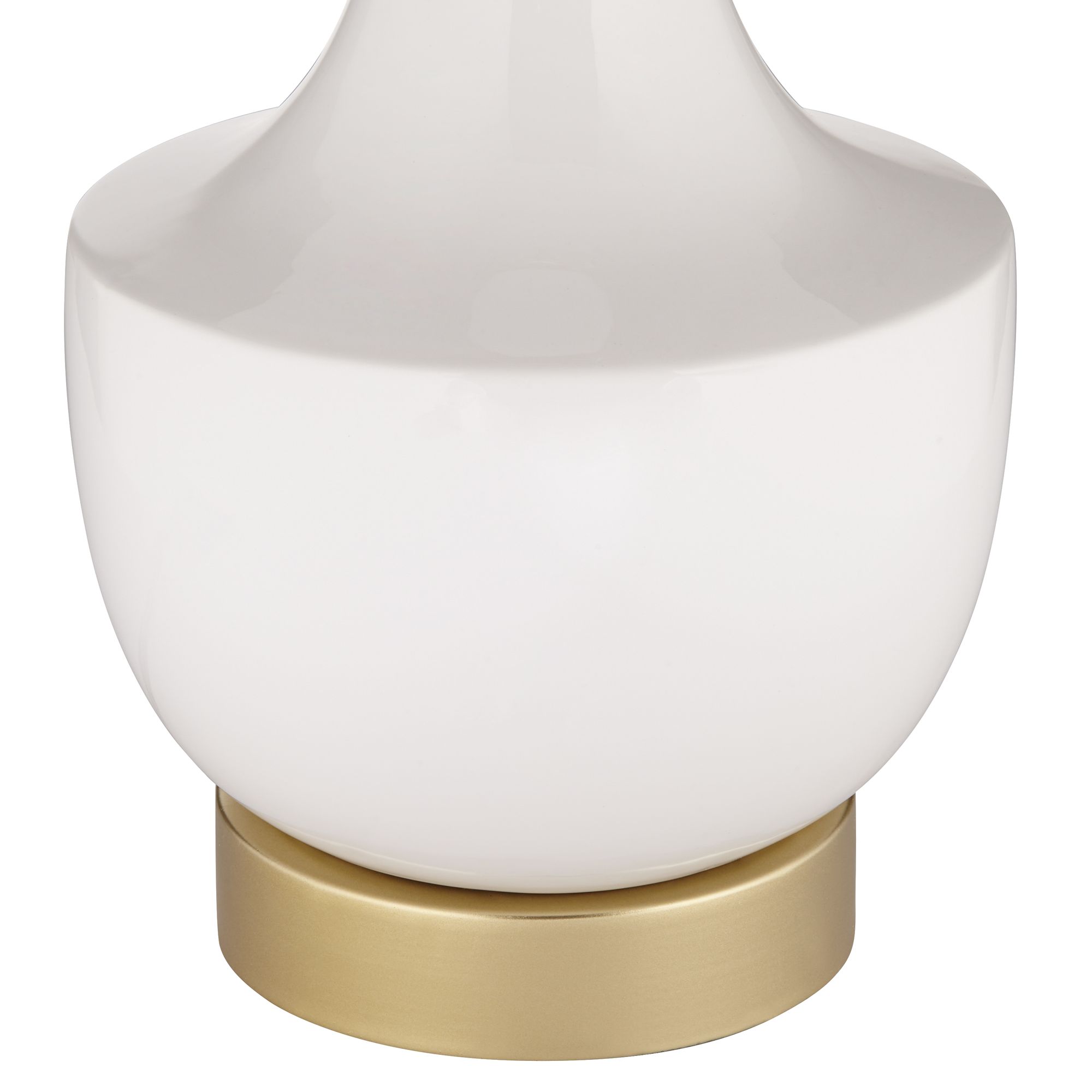 360 Lighting Nesbit 25" Gold White Ceramic USB Table Lamps Set of 2