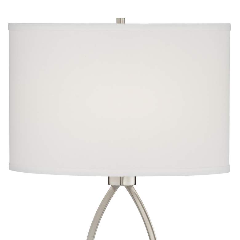 Image 3 360 Lighting Nickel Oval Eye 28" Power Outlet Table Lamps Set of 2 more views