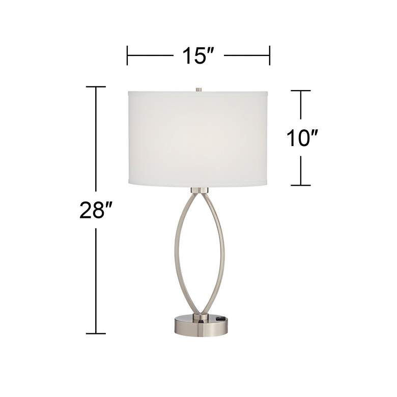 Image 7 360 Lighting Nickel Oval Eye 28" Power Outlet Table Lamps Set of 2 more views