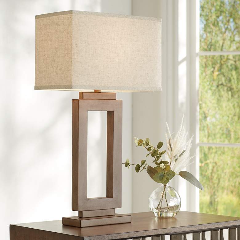 Image 1 360 Lighting Nigel Open Window 30 inch Sand Finish Modern Table Lamp