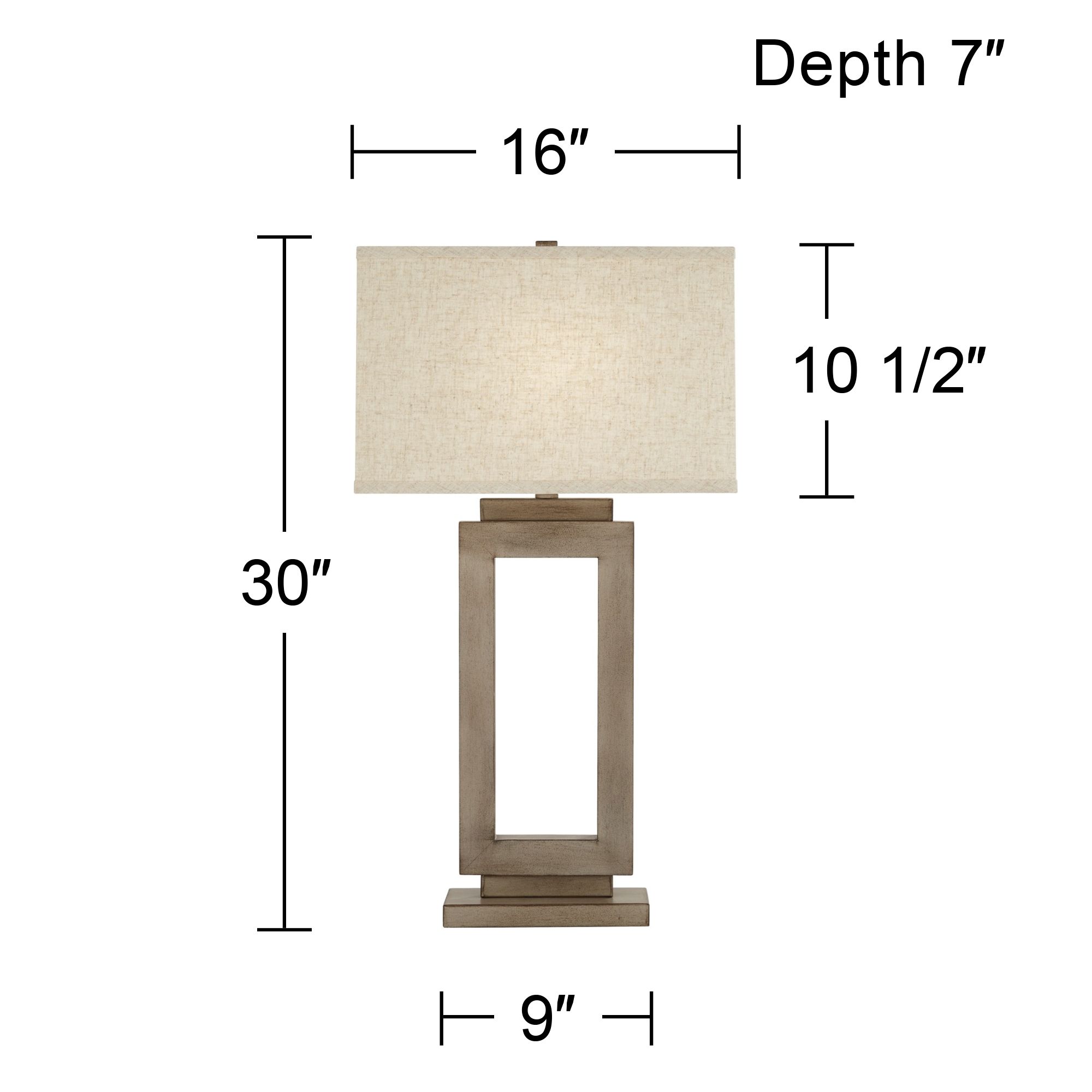 360 Lighting Nigel Open Window 30" Sand Finish Modern Table Lamp