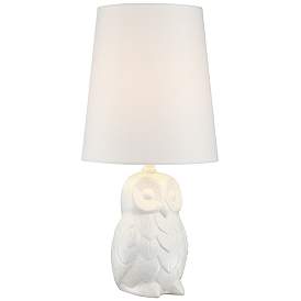 Image3 of 360 Lighting Night Owl 19" High White Ceramic Accent Table Lamp