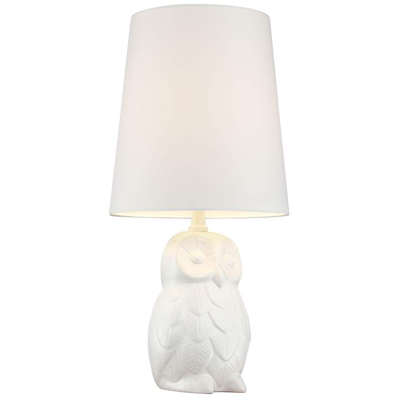 Image 6 360 Lighting Night Owl 19 inch High White Ceramic Accent Table Lamp more views
