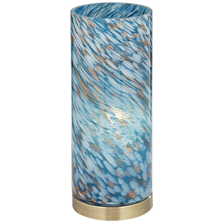 Image 2 360 Lighting Nikki 13 1/2" High Coastal Modern Blue Glass Accent Lamp