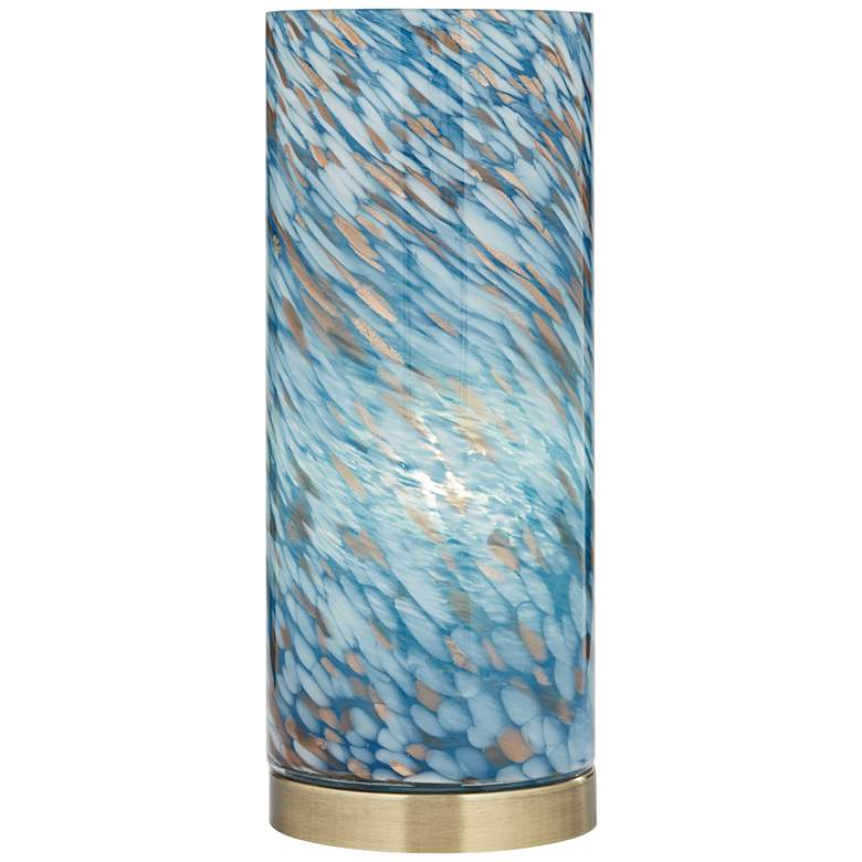 Image 7 360 Lighting Nikki 13 1/2" High Coastal Modern Blue Glass Accent Lamp more views