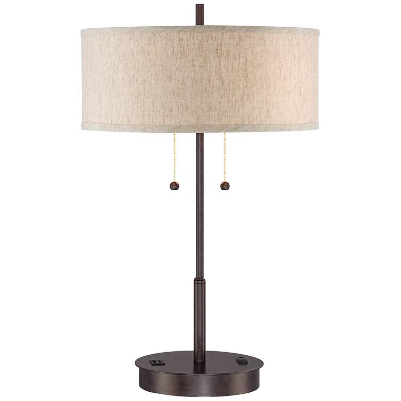 Image 2 360 Lighting Nikola 23 1/2" Bronze Outlet and USB Ports Table Lamp