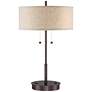 2_360 Lighting Nikola 23 1/2" Bronze Outlet and USB Ports Table Lamp