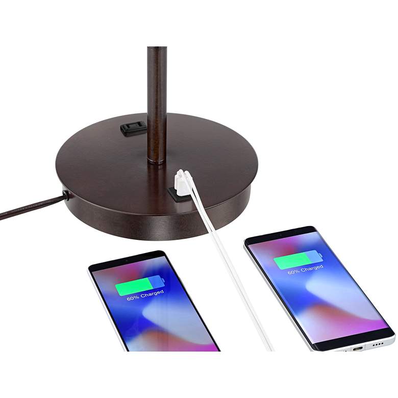 Image 5 360 Lighting Nikola 23 1/2" Bronze Outlet and USB Ports Table Lamp more views