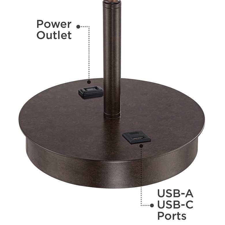 Image 6 360 Lighting Nikola 23 1/2" Bronze Outlet and USB Ports Table Lamp more views