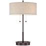 7_360 Lighting Nikola 23 1/2" Bronze Outlet and USB Ports Table Lamp more views