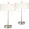 360 Lighting Nikola 23 3/4" Silver Outlet and USB Table Lamps Set of 2