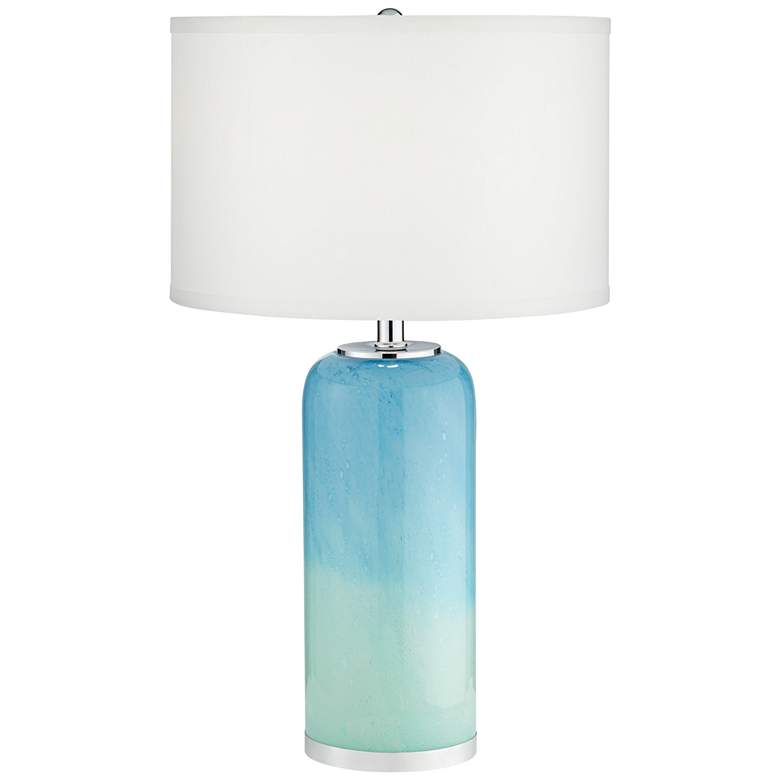 Image 2 360 Lighting Nimbus 22" Blue Glass Accent Table Lamp with Night Light