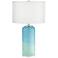 360 Lighting Nimbus 22" Blue Glass Accent Table Lamp with Night Light