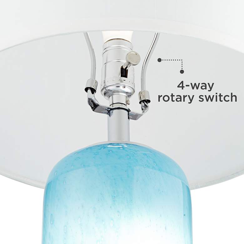 Image 3 360 Lighting Nimbus 22" Blue Glass Accent Table Lamp with Night Light more views
