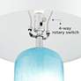 360 Lighting Nimbus 22" Blue Glass Accent Table Lamp with Night Light
