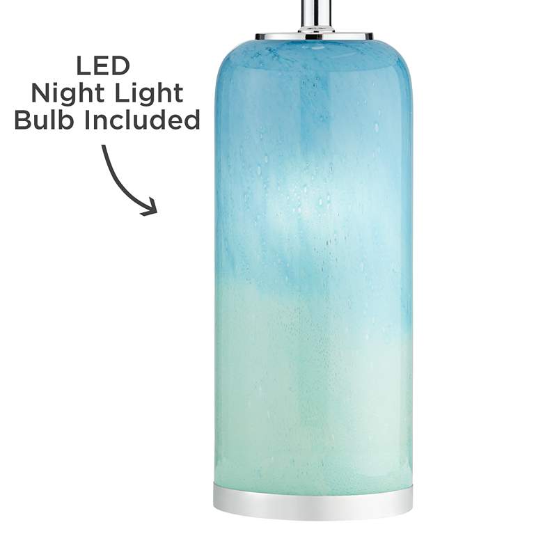 Image 4 360 Lighting Nimbus 22" Blue Glass Accent Table Lamp with Night Light more views