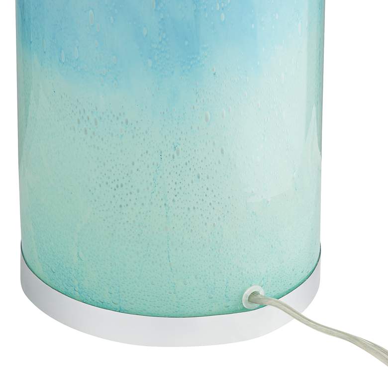 Image 5 360 Lighting Nimbus 22" Blue Glass Accent Table Lamp with Night Light more views
