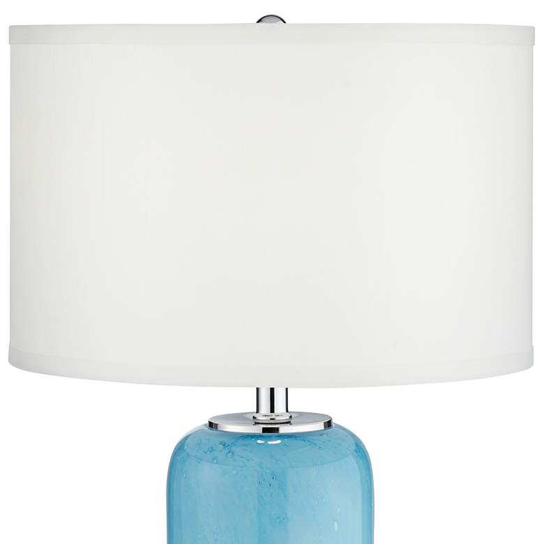 Image 7 360 Lighting Nimbus 22" Blue Glass Accent Table Lamp with Night Light more views