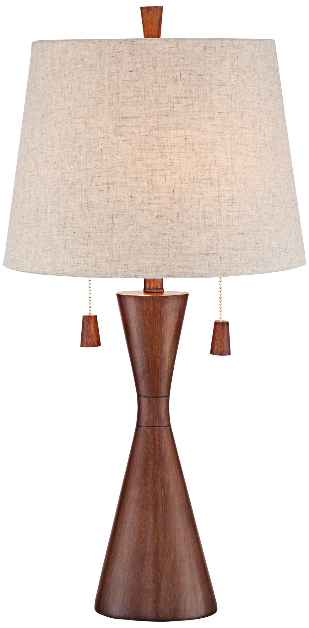 Image 3 360 Lighting Omar 27 1/2" Brown Faux Wood Modern Hourglass Table Lamp