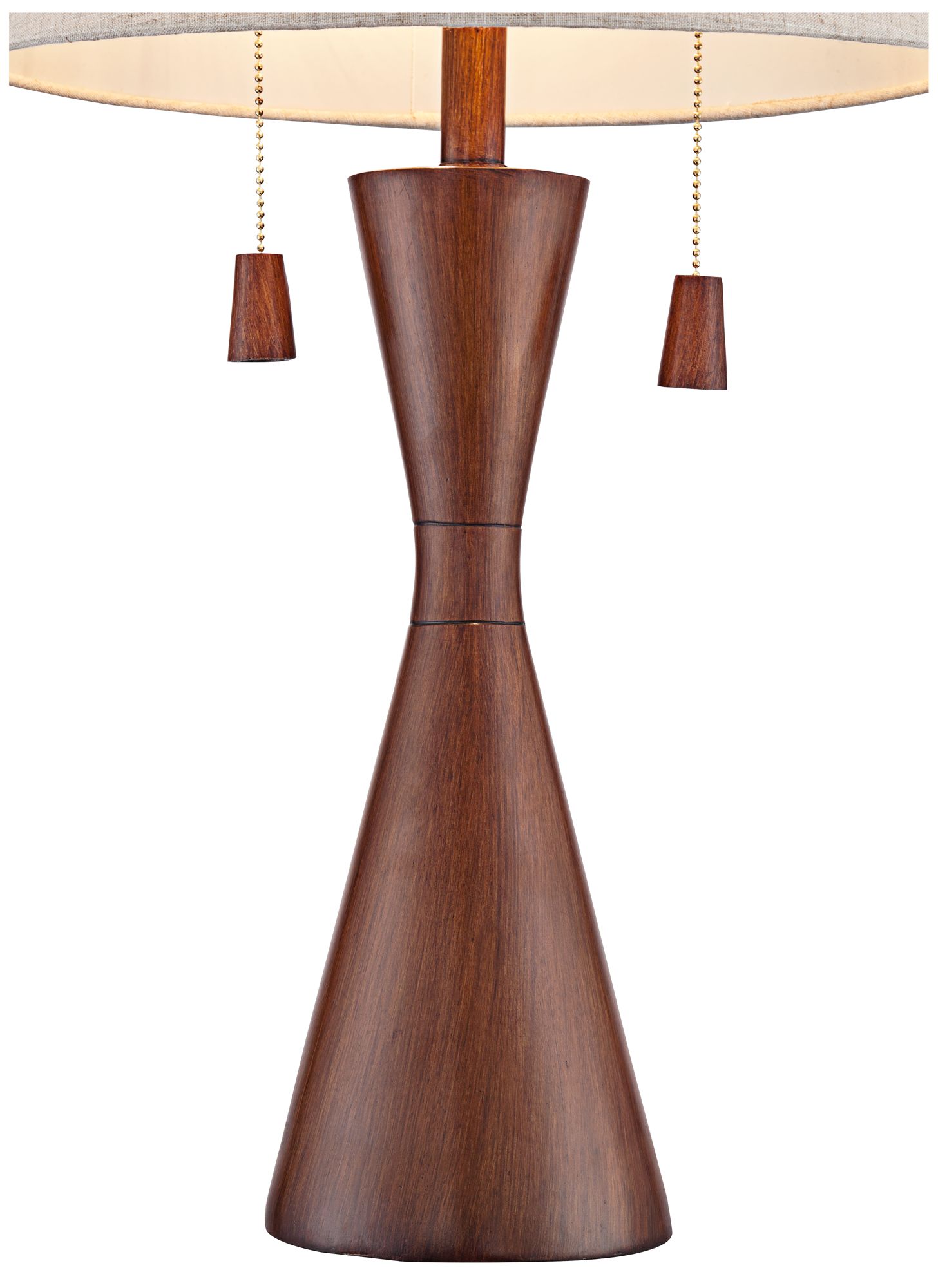 Image 4 360 Lighting Omar 27 1/2" Brown Faux Wood Modern Hourglass Table Lamp more views