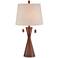 360 Lighting Omar 28 3/4" Brown Faux Wood Modern Hourglass Table Lamp