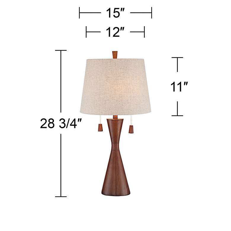 Image 5 360 Lighting Omar 28 3/4" Brown Faux Wood Modern Hourglass Table Lamp more views