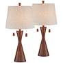 2_360 Lighting Omar 28 3/4" Faux Wood Modern Hourglass Lamps Set of 2