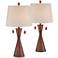 360 Lighting Omar 28 3/4" Faux Wood Modern Hourglass Lamps Set of 2