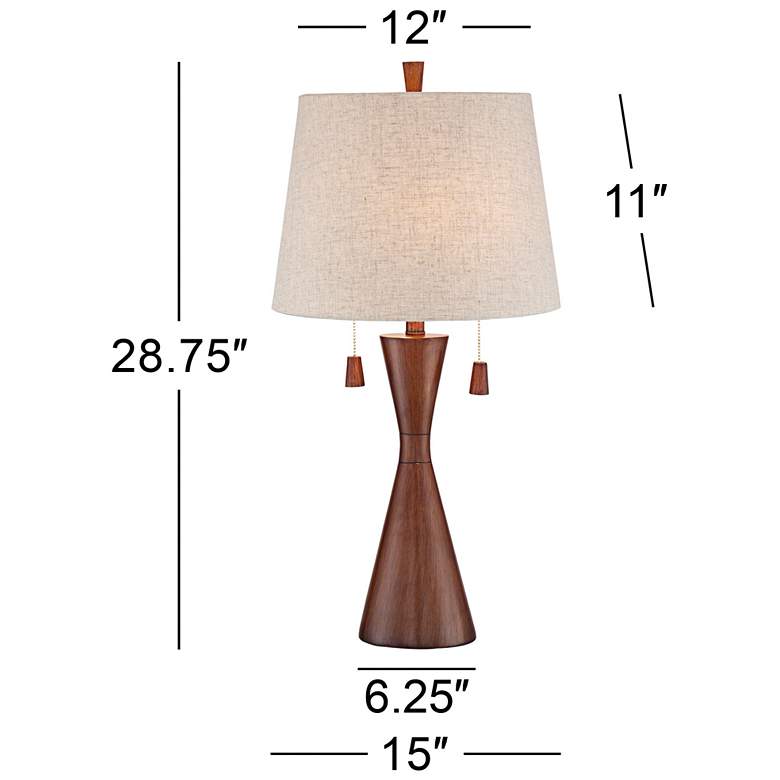 Image 6 360 Lighting Omar 28 3/4" Faux Wood Modern Hourglass Lamps Set of 2 more views