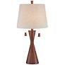 360 Lighting Omar Brown Faux Wood Modern Hourglass Table Lamp in scene