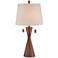 360 Lighting Omar Brown Faux Wood Modern Hourglass Table Lamp