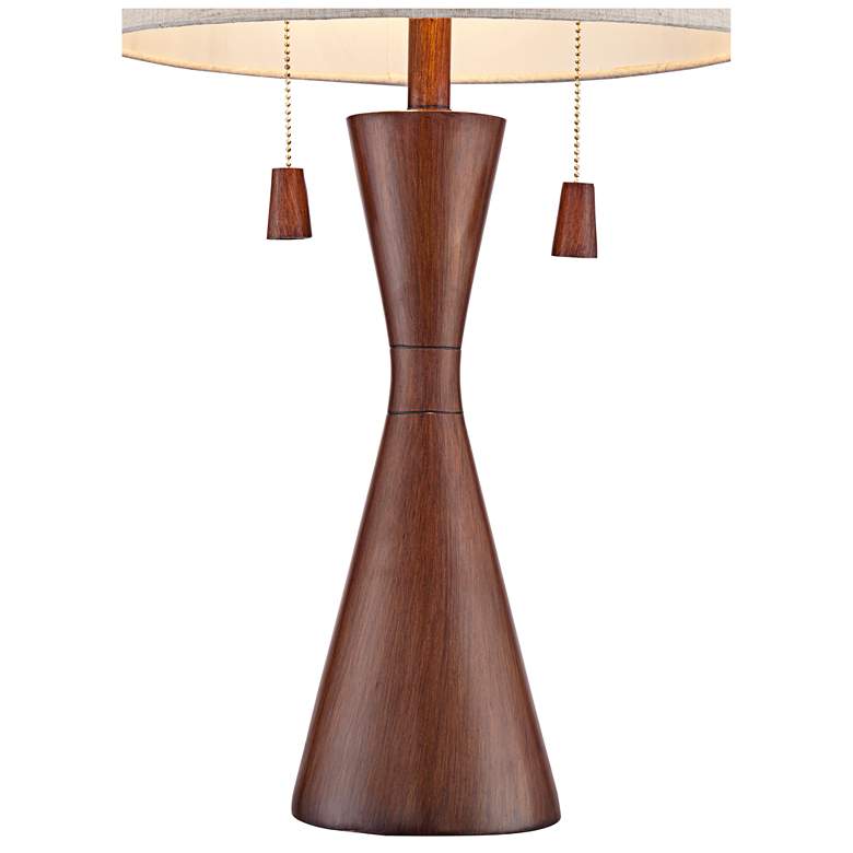 Image 4 360 Lighting Omar Brown Faux Wood Modern Hourglass Table Lamp more views