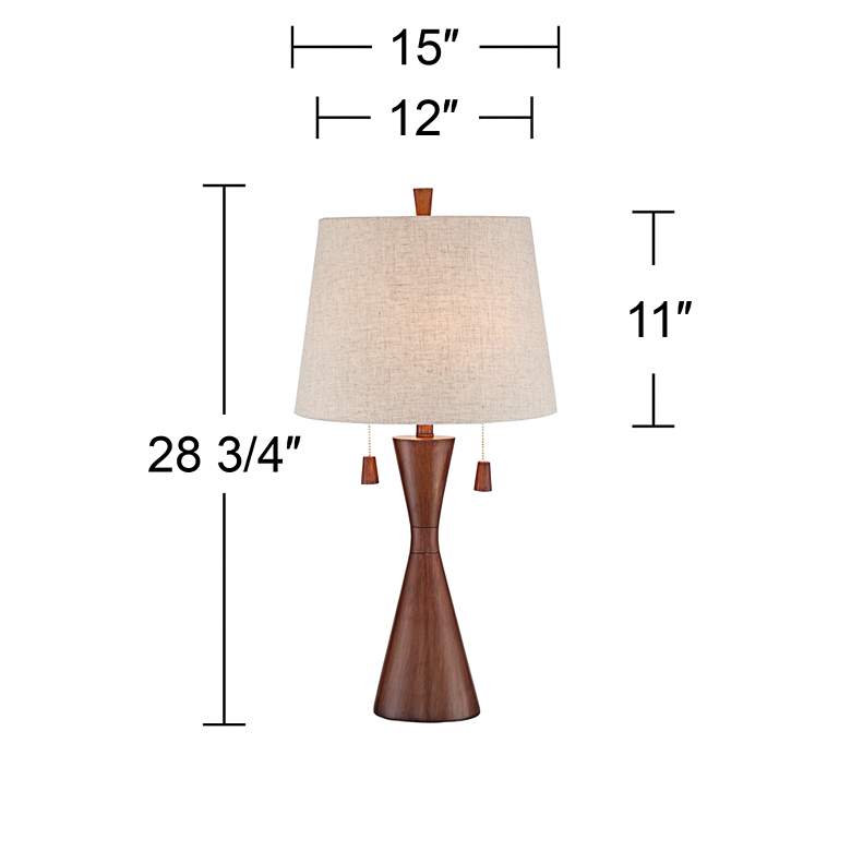 Image 5 360 Lighting Omar Brown Faux Wood Modern Hourglass Table Lamp more views