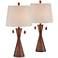 360 Lighting Omar Faux Wood Modern Hourglass Table Lamps Set of 2