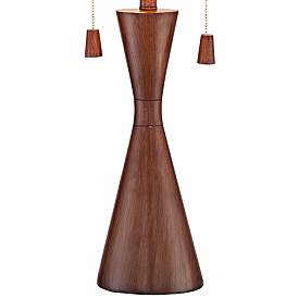 Image5 of 360 Lighting Omar Faux Wood Modern Hourglass Table Lamps Set of 2 more views