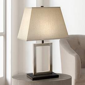 Image2 of 360 Lighting Open Window 22 3/4" High Brushed Nickel Modern Table Lamp