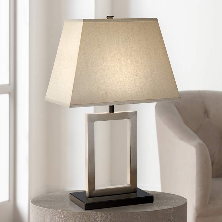 Image 2 360 Lighting Open Window 22 3/4" High Brushed Nickel Modern Table Lamp