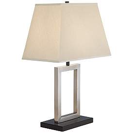 Image4 of 360 Lighting Open Window 22 3/4" High Brushed Nickel Modern Table Lamp more views