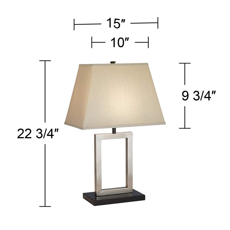 Image 6 360 Lighting Open Window 22 3/4" High Brushed Nickel Modern Table Lamp more views