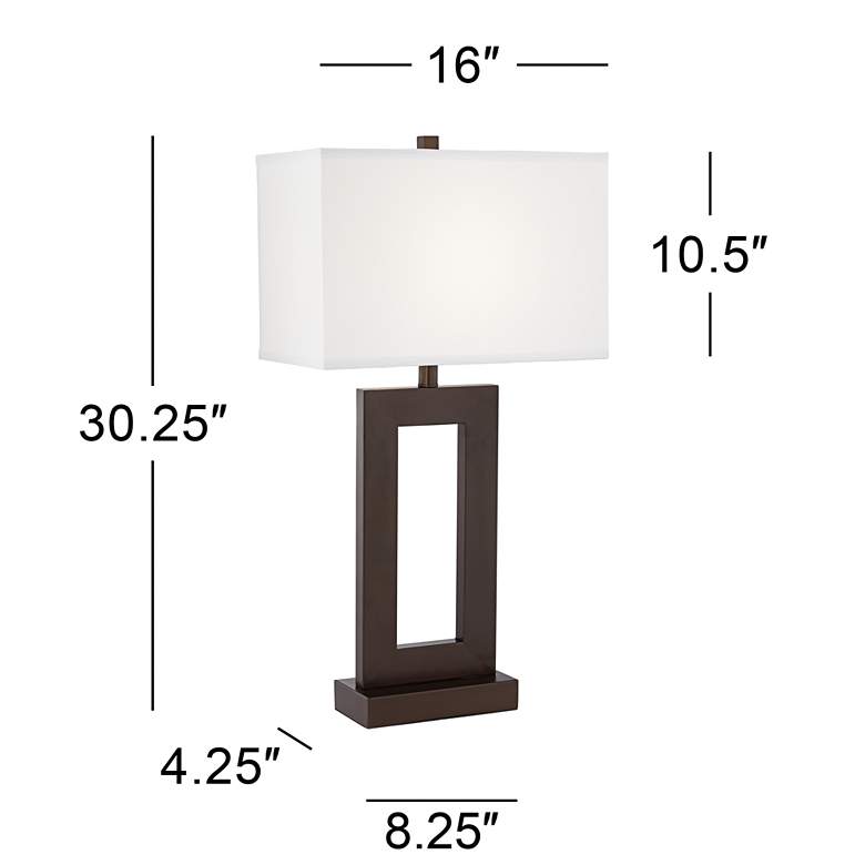 Image 5 360 Lighting Open Window 30 1/4" High Rectangular Bronze Table Lamp more views