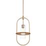 2_360 Lighting Optimus 12" Wide Warm Brass Oval Mini Pendant