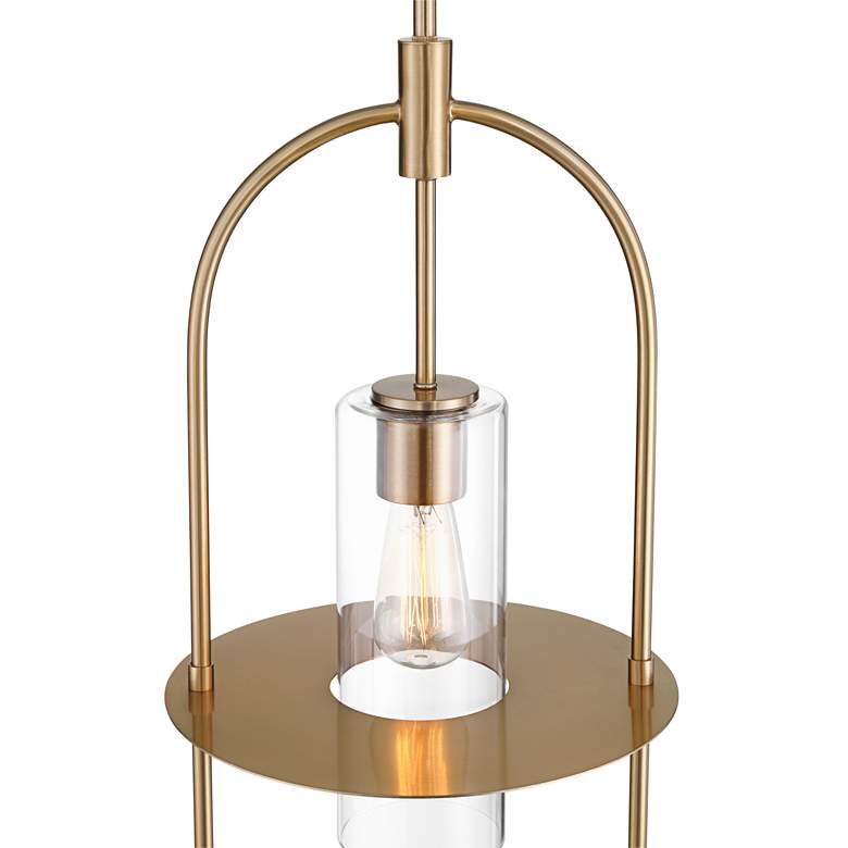 Image 4 360 Lighting Optimus 12" Wide Warm Brass Oval Mini Pendant more views