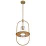 360 Lighting Optimus 12" Wide Warm Brass Oval Mini Pendant