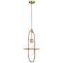 360 Lighting Optimus 12" Wide Warm Brass Oval Mini Pendant