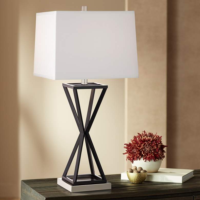 Image 1 360 Lighting Opus 30" High Oil-Rubbed Bronze Open Concave Table Lamp
