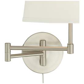 Image4 of 360 Lighting Oray Brushed Nickel Swing Arm Plug-In Wall Lamps Set of 2 more views