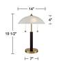 360 Lighting Orbital 19 1/2" Wood and Gold Dome Glass Lamps Set of 2