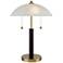 360 Lighting Orbital 19 1/2" Wood and Gold Modern Dome Pull Chain Lamp